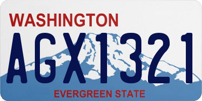 WA license plate AGX1321