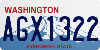 WA license plate AGX1322