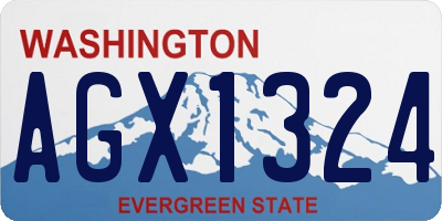 WA license plate AGX1324