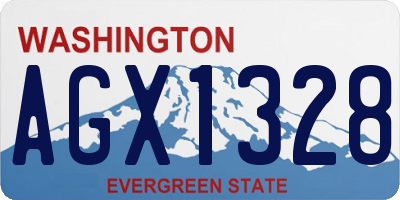 WA license plate AGX1328