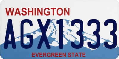 WA license plate AGX1333