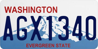 WA license plate AGX1340