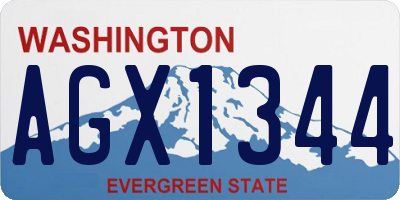 WA license plate AGX1344