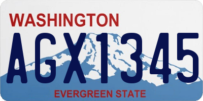 WA license plate AGX1345