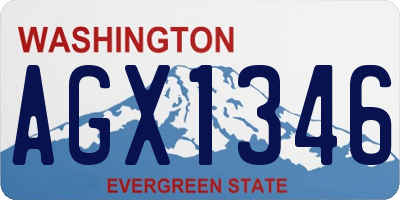 WA license plate AGX1346