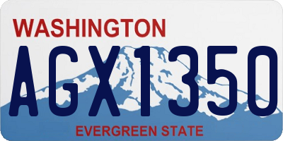 WA license plate AGX1350