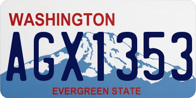 WA license plate AGX1353