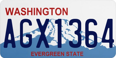WA license plate AGX1364