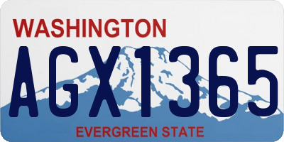 WA license plate AGX1365