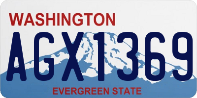 WA license plate AGX1369
