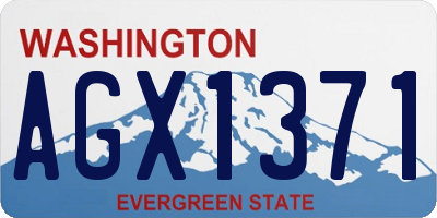 WA license plate AGX1371
