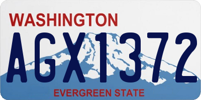 WA license plate AGX1372