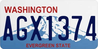 WA license plate AGX1374