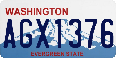 WA license plate AGX1376