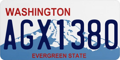 WA license plate AGX1380