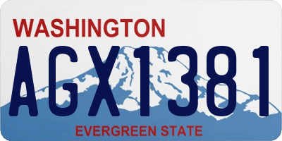 WA license plate AGX1381