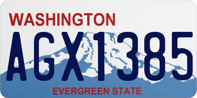 WA license plate AGX1385
