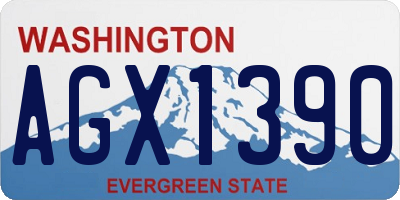 WA license plate AGX1390