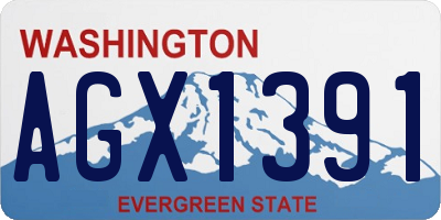 WA license plate AGX1391