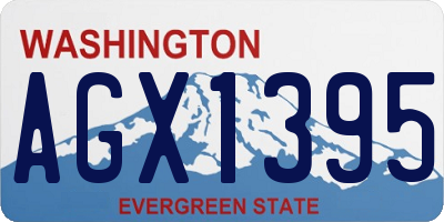 WA license plate AGX1395