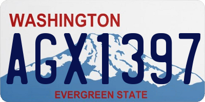 WA license plate AGX1397