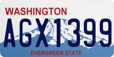 WA license plate AGX1399