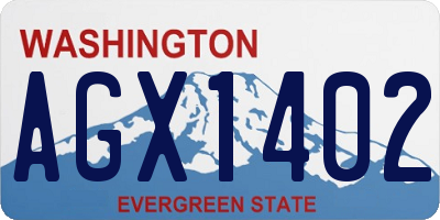 WA license plate AGX1402