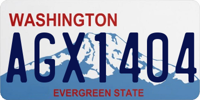 WA license plate AGX1404