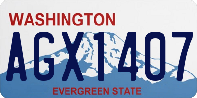 WA license plate AGX1407
