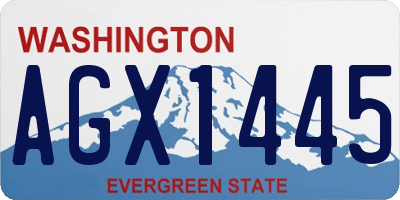 WA license plate AGX1445