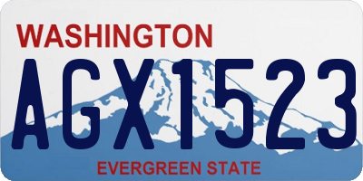 WA license plate AGX1523