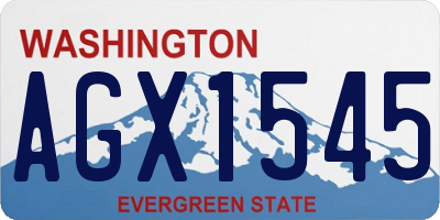 WA license plate AGX1545