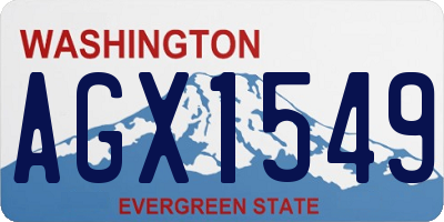 WA license plate AGX1549