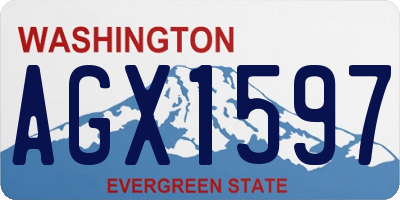 WA license plate AGX1597