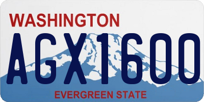 WA license plate AGX1600