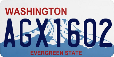 WA license plate AGX1602