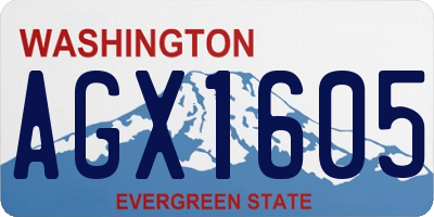 WA license plate AGX1605