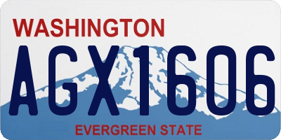 WA license plate AGX1606