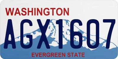 WA license plate AGX1607