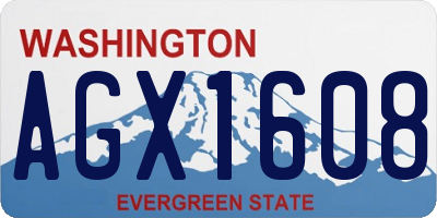 WA license plate AGX1608