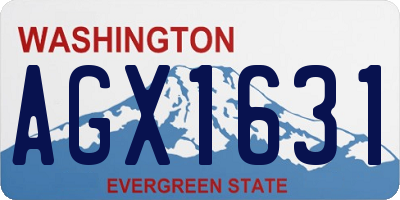 WA license plate AGX1631