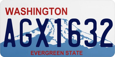 WA license plate AGX1632