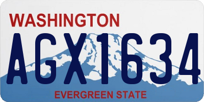WA license plate AGX1634