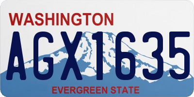 WA license plate AGX1635