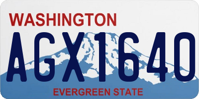 WA license plate AGX1640