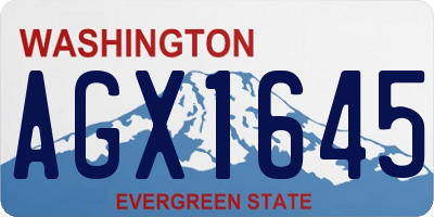 WA license plate AGX1645