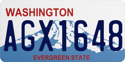 WA license plate AGX1648