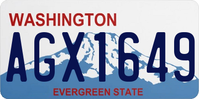 WA license plate AGX1649