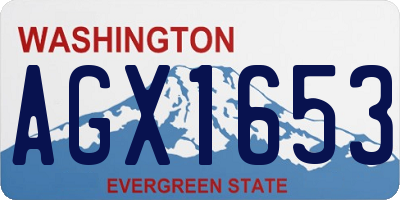 WA license plate AGX1653