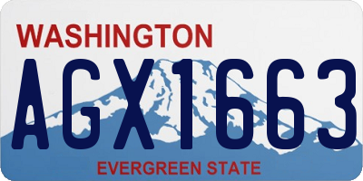 WA license plate AGX1663